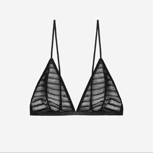 Anine Bing Black mesh stripe bralette. NWT sz XS